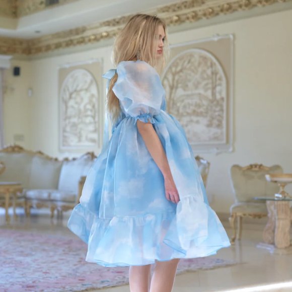 Selkie The Head in the Clouds French Puff Midi Dress - Picture 9 of 9